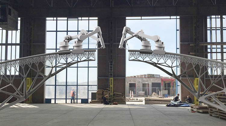 机器人在阿姆斯特丹3D打印桥梁
