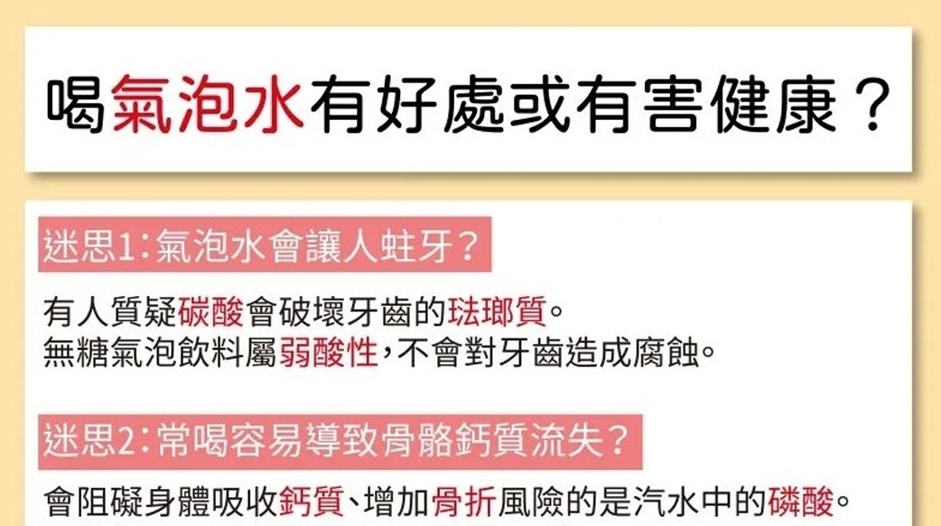 喝氣泡水會蛀牙？會骨鬆？會傷胃？營養師一次破解3個氣泡水迷思