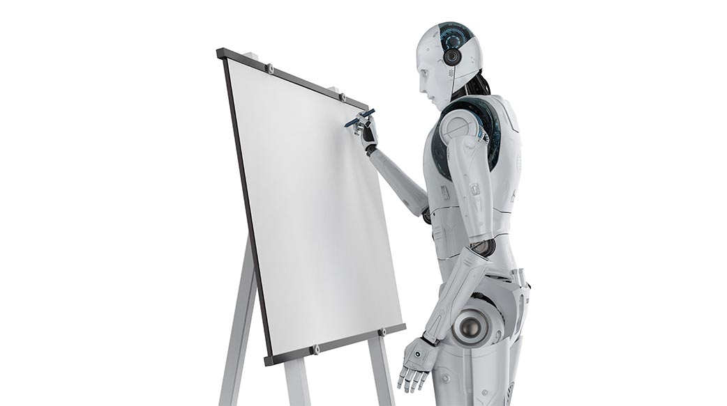 机器人 帆布 板 白 空白 空的 空间 画 写 机器人 机器人 电子人 人形 技术 自动 自动化 电脑 未来 绘画 框架 纸 海报 站 画架 设备 插图 孤立 白色背景