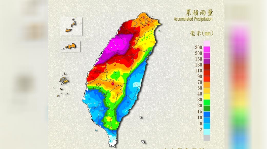 普降甘霖，美美的彩色台灣雨量圖